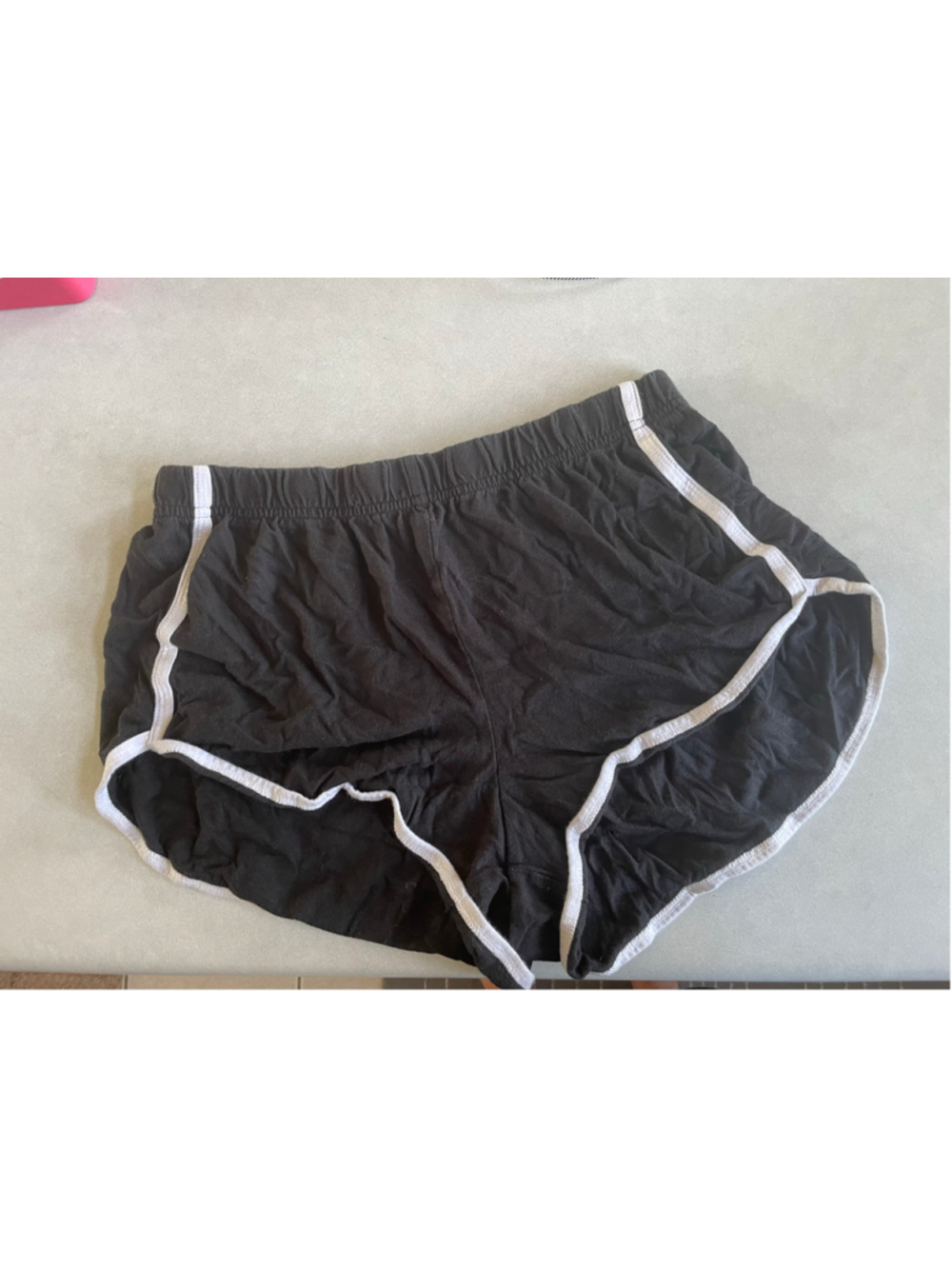 Women's Aeropostale Classic Retro Athletic Shorts Size L Black White